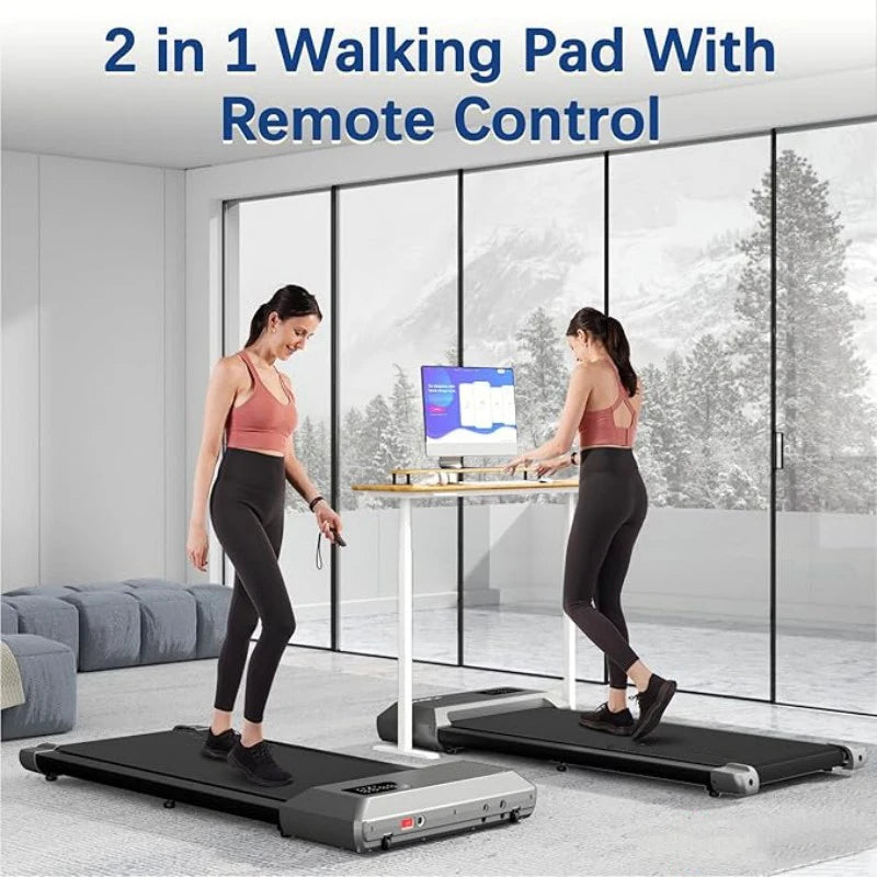 Tapis de course domestique 300 lbs – 2,5 HP | Machine 2-en-1 pour marche et course avec écran LCD et suivi numérique des performances