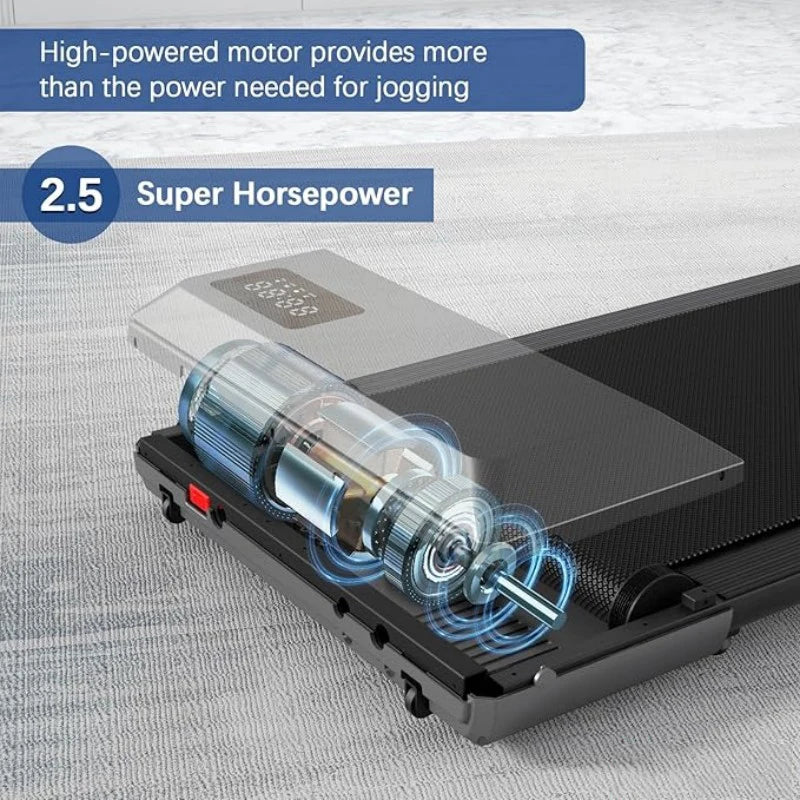 Tapis de course domestique 300 lbs – 2,5 HP | Machine 2-en-1 pour marche et course avec écran LCD et suivi numérique des performances