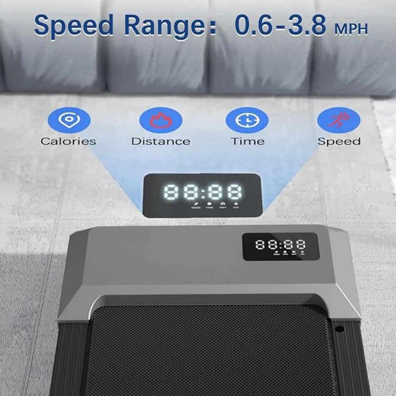 Tapis de course domestique 300 lbs – 2,5 HP | Machine 2-en-1 pour marche et course avec écran LCD et suivi numérique des performances